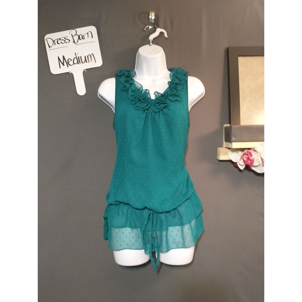 Dress Barn fairycore boho chiffon tank top size medium